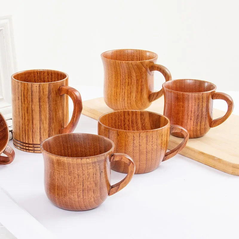 Wooden Handmade Cups : Tea, Coffee, Milk, Water, Beer