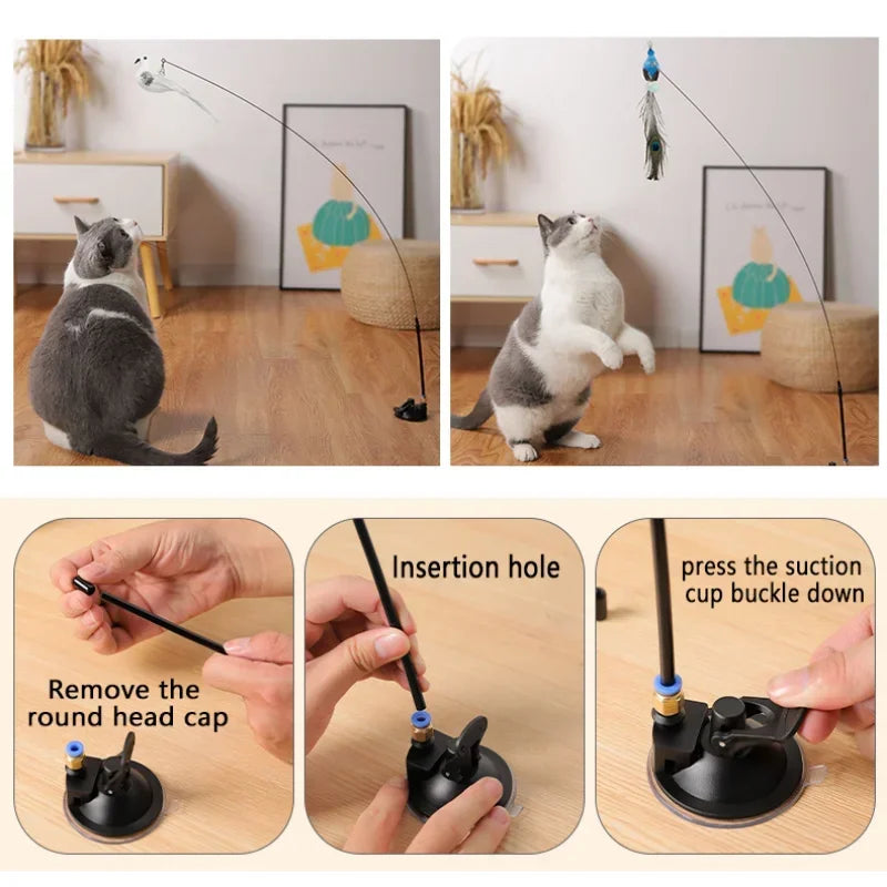 Interactive Cat Toy, Bird Feather with Bell