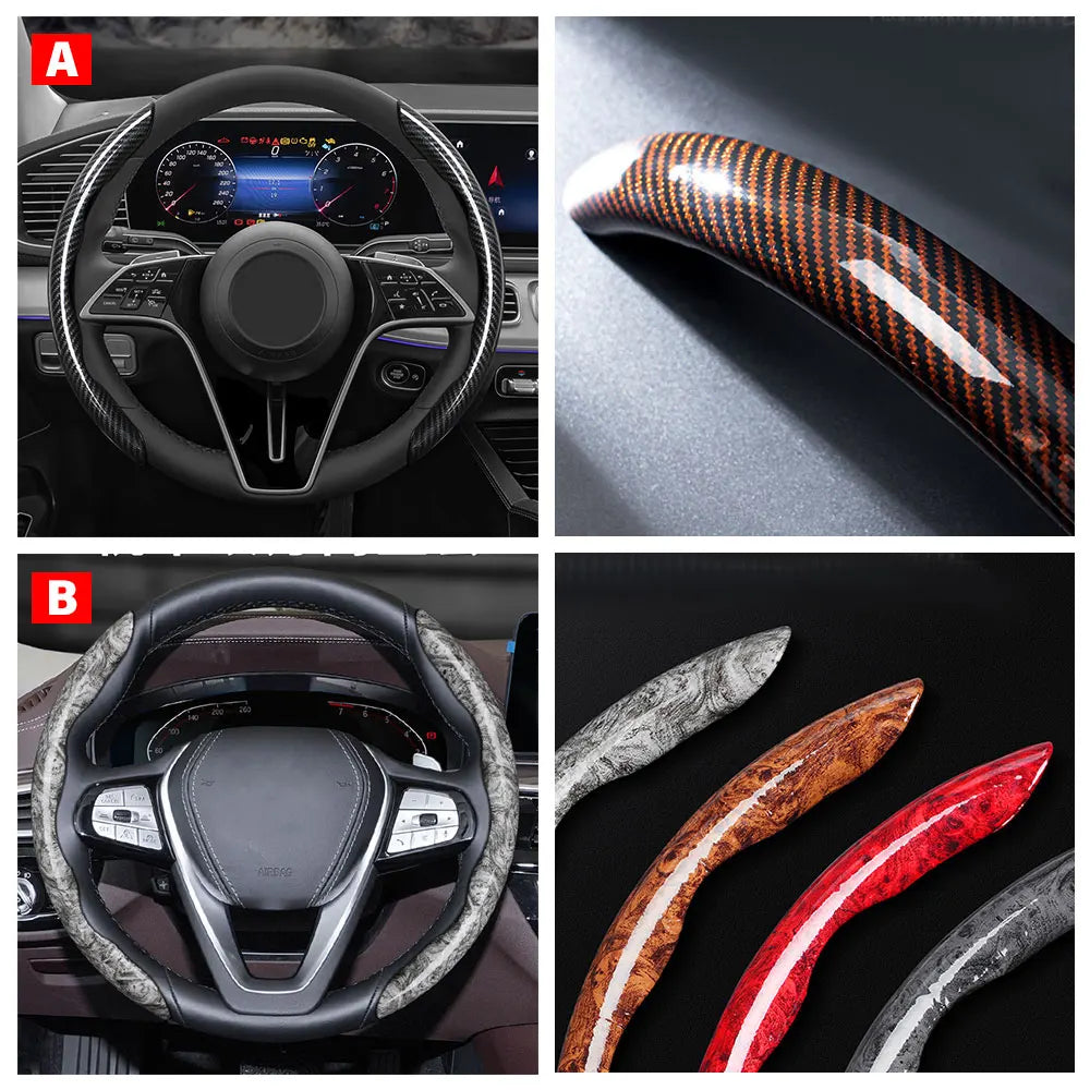 Universal Carbon Fiber Car Steering Wheel Non-slip Protective Cover