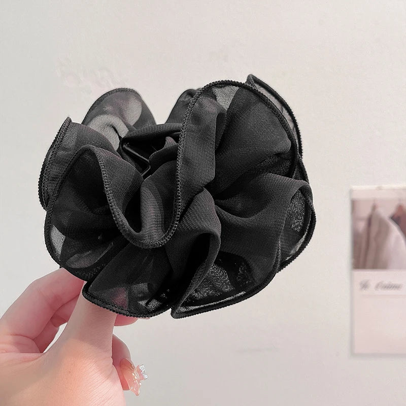 New Large Chiffon Claw Clip Hair Bow