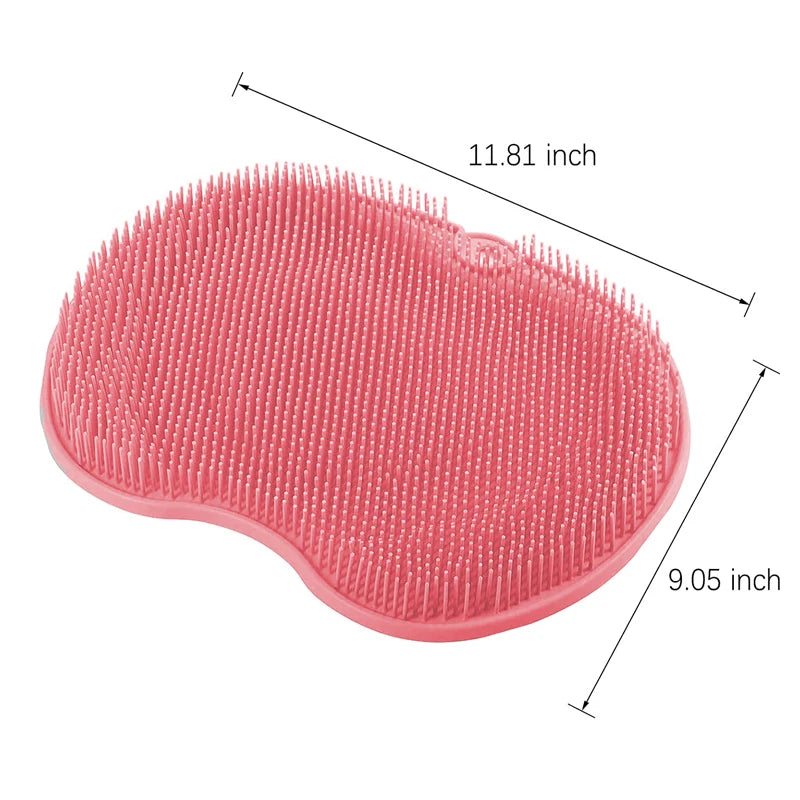 Non-slip Bath Mat Back Massage Brush Silicone Foot Wash Body Cleaning Bathing Tool