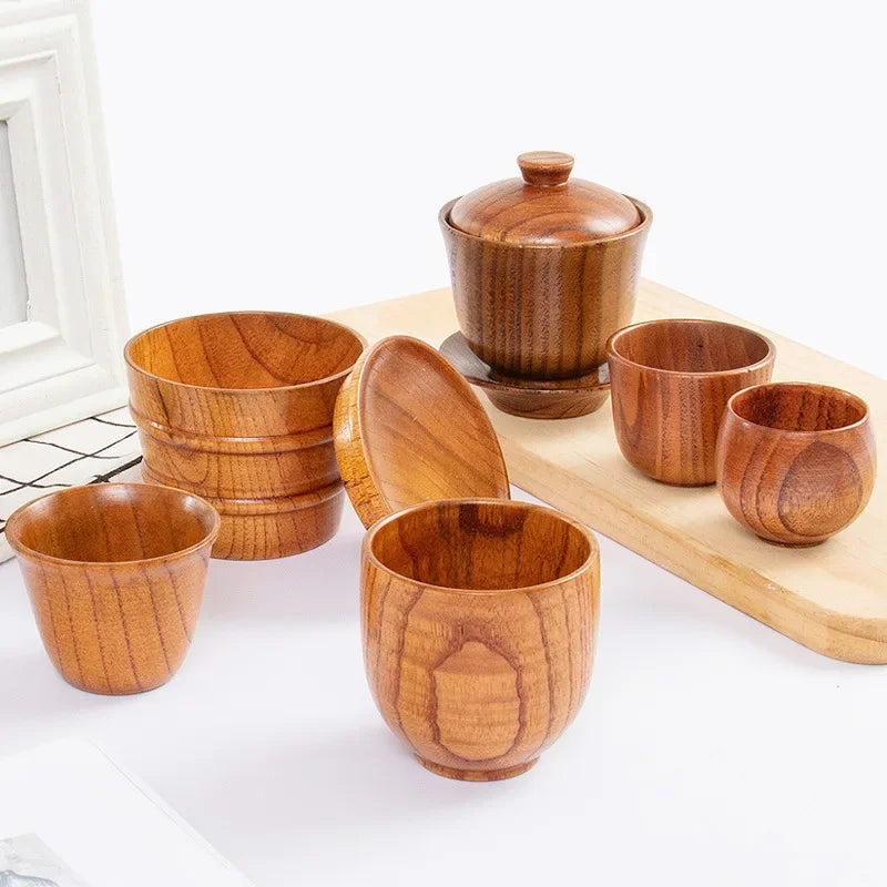 Wooden Handmade Cups : Tea, Coffee, Milk, Water, Beer