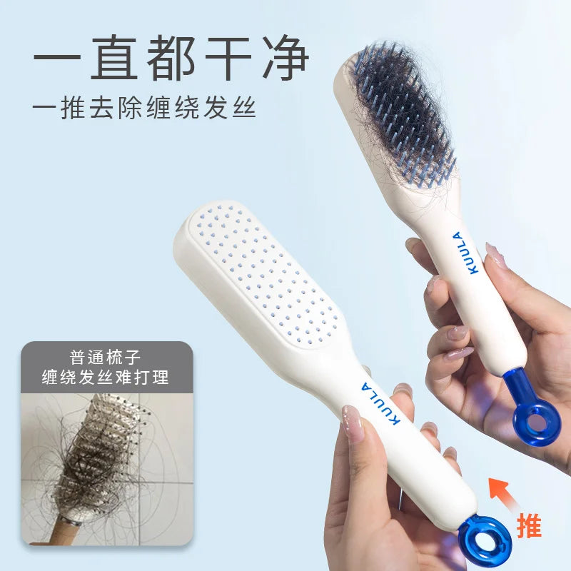 Dual-Function Anti-Tangle Comb: Regular & Massage Use