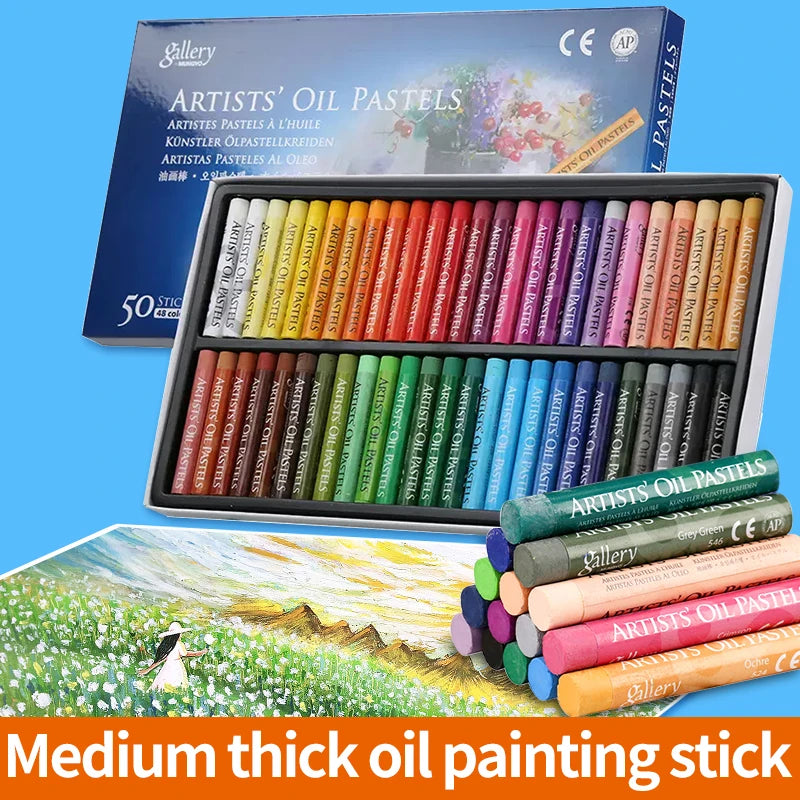 Soft Oil Pastel Set: Non-Toxic Washable Art Crayons for Drawing